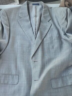 Stafford Light Gray Plaid Sport Coat